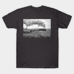 Black 5 on a Misty Day - Black and White T-Shirt